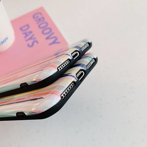 iPhone XS Max Colorful Stripe Metallic Glossy Cover - Picture 4 of 8